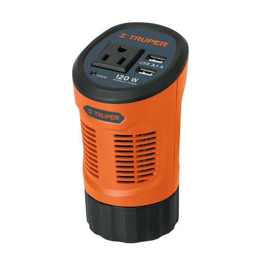 INVERSOR D/CORRIENTE 120 W PORTAVASOS TRUPER