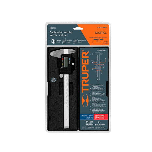 CALIBRADOR VERNIER DIGITAL 6" (METALICO) TRUPER
