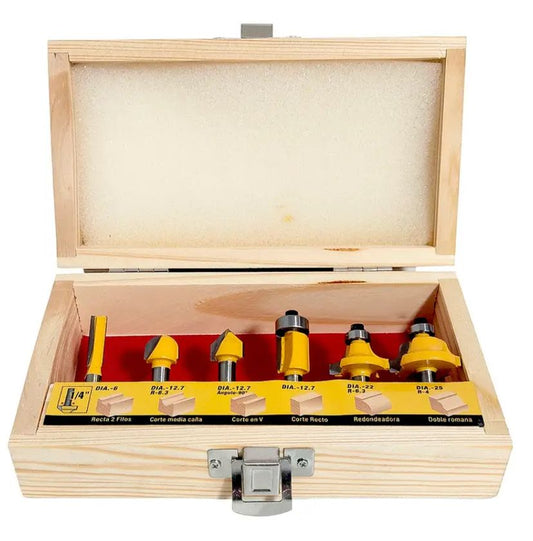 SET D/CUCHILLAS P/ROUTER 1/4" / 6 PZS UYUSTOOLS