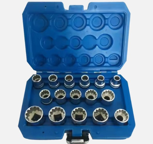 CAJA DE CUBOS 1/2" / 12 PUNTOS (TIPO SPLINE) HEMBRAS VIKTEC